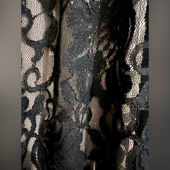 R&M Collections Black And Tan Lace Evening Gown Size: 10 - Picture 2 of 5